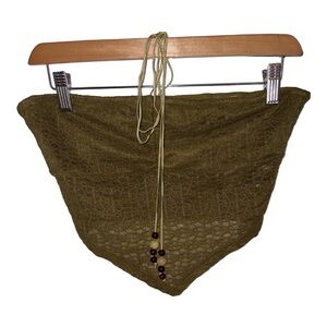 Cider Olive Green Crochet Crop Top